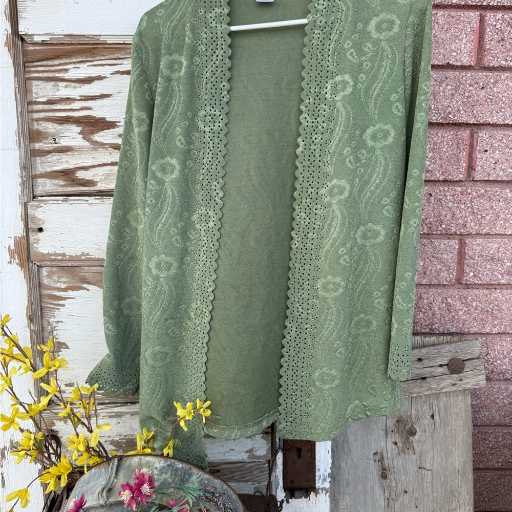 Floral Lace Green Cardigan